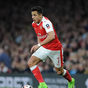 Arsenal's Alexis Sanchez in Action against Lincoln City in FA Cup Quarter-Final