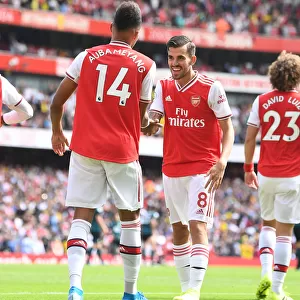 Arsenal's Aubameyang and Ceballos Celebrate Goals Against Burnley in 2019-20 Premier League