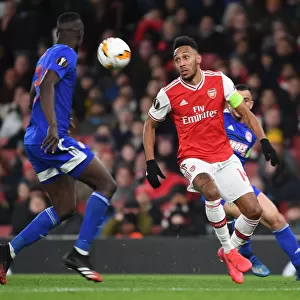 Arsenal's Aubameyang in Europa League Action: Arsenal FC vs Olympiacos FC (February 2020)