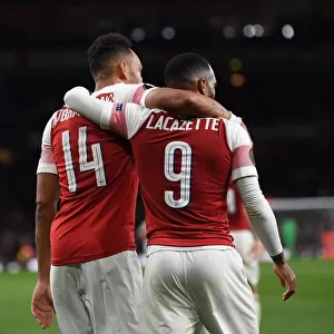 Arsenal's Aubameyang and Lacazette: Unstoppable Duo Celebrates Europa League Semi-Final Goals vs Valencia