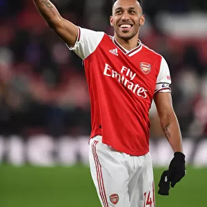 Arsenal's Aubameyang Reacts After Arsenal v Newcastle United Premier League Match