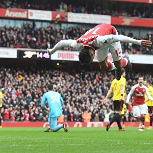 Arsenal's Aubameyang Scores Second Goal Against Watford (2017-18)