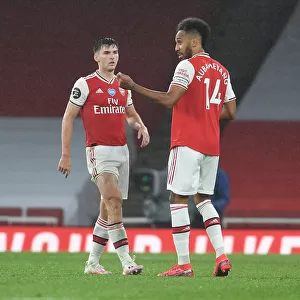 Arsenal's Aubameyang and Tierney in Action against Leicester City (2019-20)