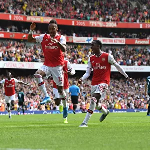 Arsenal's Aubameyang and Willock: Celebrating Goals Against Burnley (2019-20)