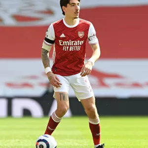Arsenal's Bellerin in Action at Empty Emirates Against Fulham (2020-21)