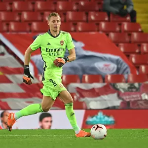 Arsenal's Bernd Leno in Action at Empty Anfield: Liverpool vs Arsenal, Premier League 2020-21