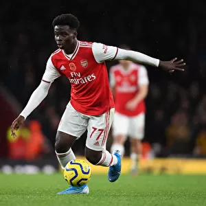 Arsenal's Bukayo Saka in Action: Arsenal vs. Wolverhampton Wanderers (2019-2020)