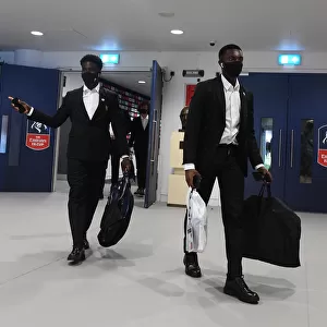 Arsenal's Bukayo Saka and Eddie Nketiah Before Empty FA Cup Final vs Chelsea (2020)