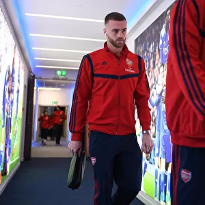 Arsenal's Calum Chambers Arrives at Leicester City's The King Power Stadium for Premier League Clash