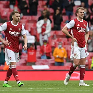 Arsenal's Chambers and Holding in Action: Arsenal vs Brighton & Hove Albion (2020-21)