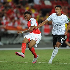Arsenal's Chuba Akpom Battles Everton's Tyias Browning in Intense Asia Trophy Clash