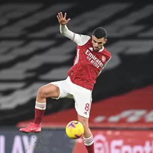 Arsenal's Dani Ceballos in Action against Crystal Palace at Empty Emirates Stadium, Premier League 2020-21