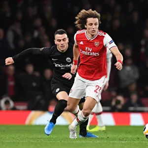 Arsenal's David Luiz Overpowers Eintracht Frankfurt's Filip Kostic in Europa League Clash