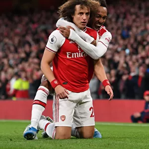 Arsenal's David Luiz and Pierre-Emerick Aubameyang Celebrate Goals Against Crystal Palace (2019-20)