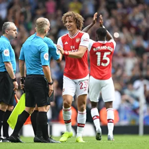 Arsenal's David Luiz Shakes Hands with Officials After Arsenal v Burnley Match