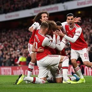 Arsenal's David Luiz and Teammates Celebrate Goals Against Crystal Palace (2019-20)