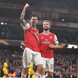 Arsenal's Europa League Triumph: Dani Ceballos and Shkodran Mustafi's Goal Celebration
