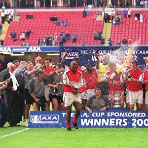 "Arsenal's FA Cup Victory: The Squad Celebrates at The AXA FA Cup Final, Millennium Stadium, Cardiff, Wales (April 5, 2002)" - Credit: Stuart MacFarlane / Arsenal Football Club