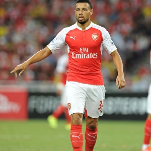Arsenal's Francis Coquelin in Action Against Everton during the 2015-16 Barclays Asia Trophy in Singapore