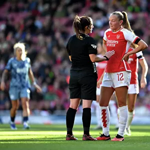 Arsenal's Frida Maanum Challenges Referee's Decision in Women's Super League Clash Against Aston Villa