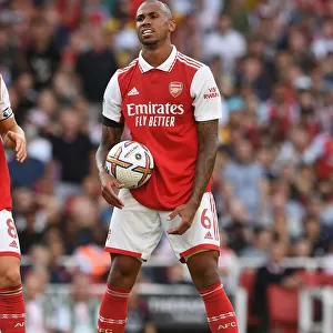 Arsenal's Gabriel Magalhaes in Action Against Fulham in 2022-23 Premier League