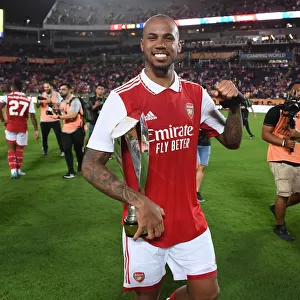 Arsenal's Gabriel Magalhaes Celebrates Florida Cup Victory