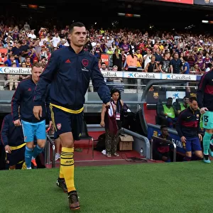 Arsenal's Granit Xhaka Leads Team Out in FC Barcelona Pre-Season Friendly (2019-20)