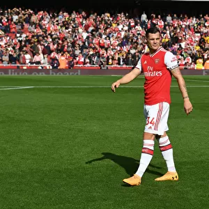 Arsenal's Granit Xhaka Prepares for Arsenal v AFC Bournemouth in Premier League Action