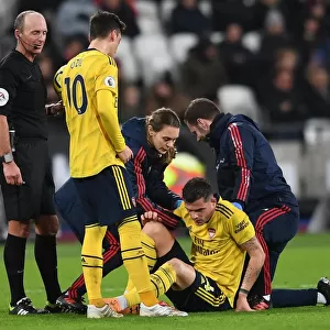 Arsenal's Granit Xhaka Receives Treatment During West Ham Clash (2019-20)
