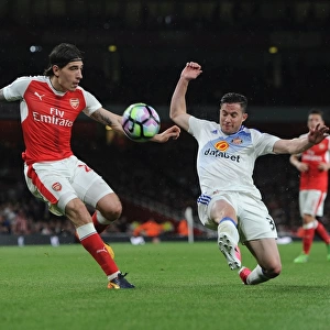 Arsenal's Hector Bellerin Faces Off Against Sunderland's Bryan Oviedo in Premier League Clash