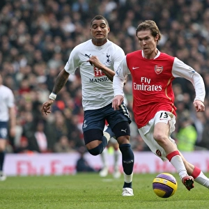 Arsenal's Hleb vs. Boateng: A Battle in the 2007-08 Barclays Premier League Clash at Emirates Stadium (2:1 in Favor of Arsenal)