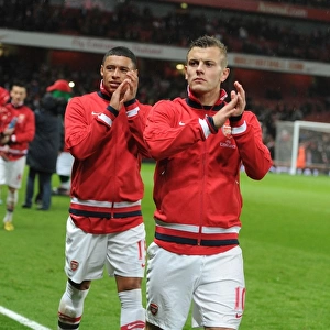 Arsenal's Jack Wilshere and Alex Oxlade-Chamberlain Celebrate Victory Over Wigan Athletic (2012-13)