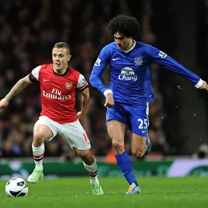Arsenal's Jack Wilshere Clashes with Everton's Marouane Fallaini in Premier League Showdown