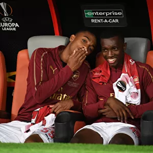 Arsenal's Joe Willock and Eddie Nketiah Before UEFA Europa League Final Against Chelsea, Baku 2019