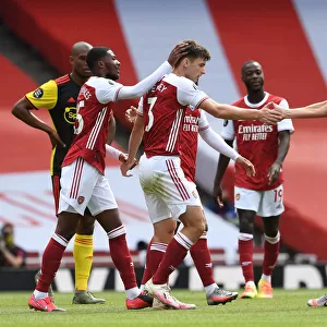 Arsenal's Kieran Tierney Scores His Second Goal: Arsenal 2-0 Watford (2019-20)