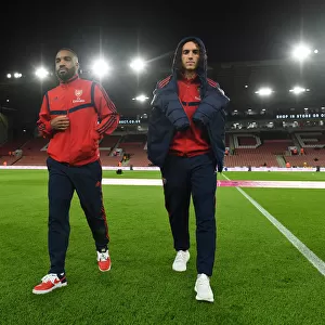 Arsenal's Lacazette and Guendouzi in Pre-Match Huddle: United Against Sheffield United (2019-20)
