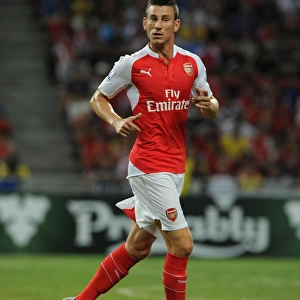 Arsenal's Laurent Koscielny in Action Against Everton at 2015-16 Asia Trophy, Singapore