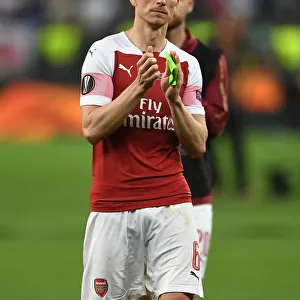 Arsenal's Laurent Koscielny Celebrates Europa League Final Victory over Chelsea in Baku