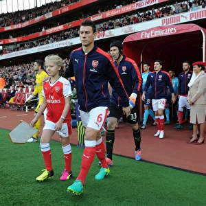Arsenal's Laurent Koscielny Leads Team Out against Swansea City (2016-17)