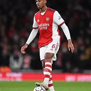 Arsenal's Magalhaes in Action: Carabao Cup Showdown vs. Liverpool