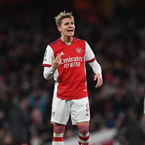 Arsenal's Martin Odegaard in Carabao Cup Semi-Final Clash Against Liverpool