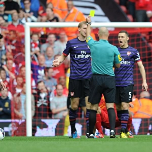 Arsenal's Per Mertesacker Yelled at by Referee during Liverpool Clash (2012-13)