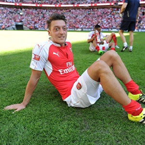 Arsenal's Mesut Ozil Celebrates FA Community Shield Victory over Chelsea