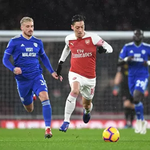 Arsenal's Mesut Ozil Scores Past Cardiff's Joe Bennett - Arsenal FC vs Cardiff City, Premier League 2018-19