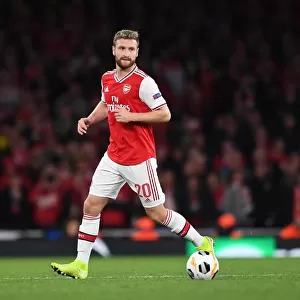 Arsenal's Mustafi in Action against Standard Liege in Europa League Match