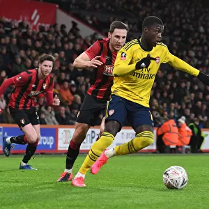 Arsenal's Nicolas Pepe in Action: FA Cup Clash Against AFC Bournemouth