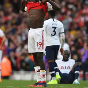 Arsenal's Nicolas Pepe Reacts After Arsenal FC vs. Tottenham Hotspur in the 2019-20 Premier League