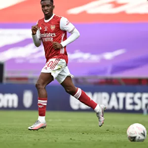 Arsenal's Nketiah at Empty FA Cup Final Against Chelsea, 2020