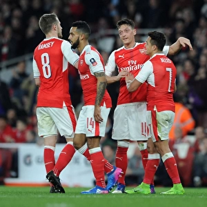 Arsenal's Ozil and Sanchez Celebrate Third Goal in FA Cup Quarter-Final vs. Lincoln City