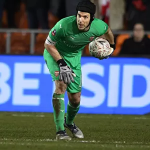 Arsenal's Petr Cech in FA Cup Action against Blackpool